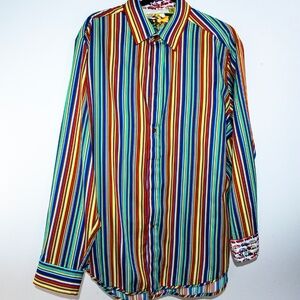 VINTAGE ROBERT GRAHAM - MULTI COLOR STRIPED = X-LARGE